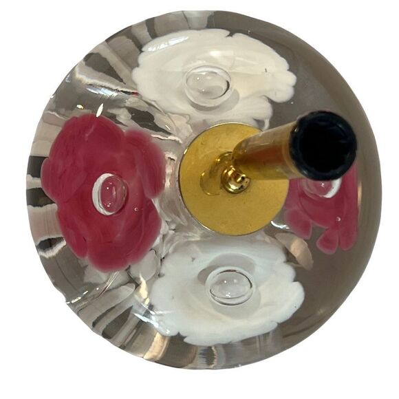 VINTAGE 1977 ST. CLAIR ART GLASS PAPERWEIGHT PEN HOLDER HAND BLOWN - Picture 9 of 11